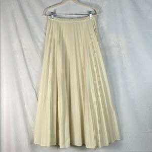 Rhodes Cream Pleated A-Line Skirt